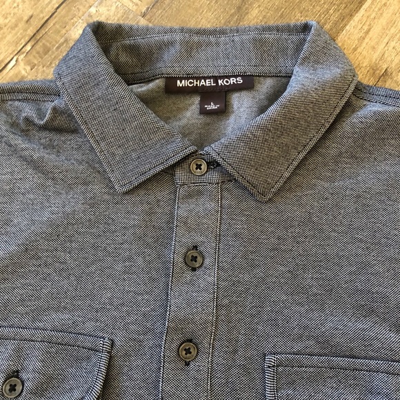 Michael Kors Charcoal Gray Short Sleeve Shirt Lg - Picture 5 of 10